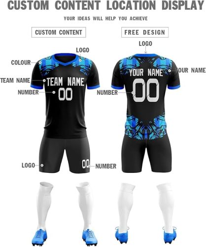 Custom Soccer Jersey with Your Name Number Team Logo Personalized Soccer Shirts Shorts Men Women Kids