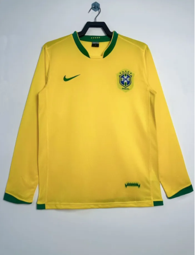Retro 2006 Brazil Home Long Sleeve Jersey