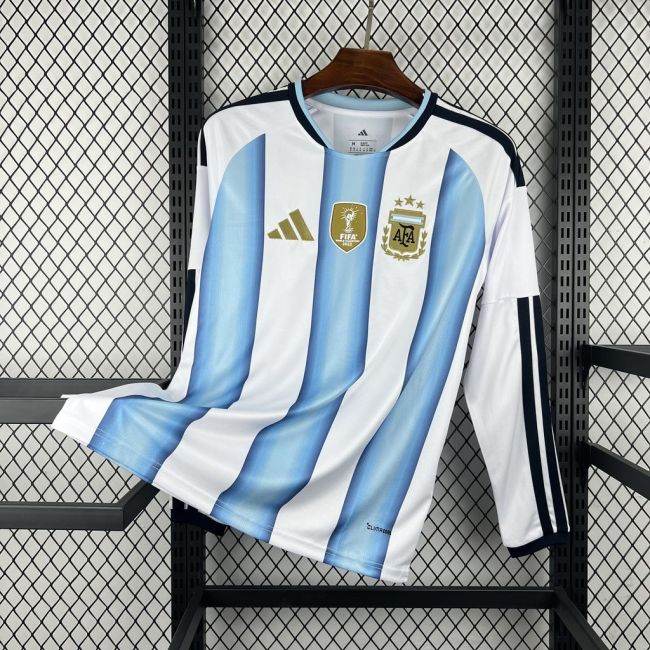 Fan Version |  2026 Argentina World Cup Home Long Sleeve Men Jersey
