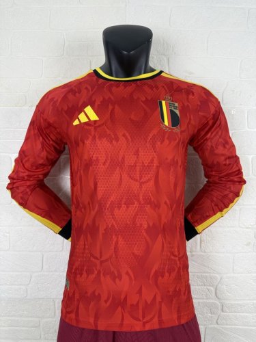 Players Version |   2026 Belgium World Cup Home Long sleeve Jersey