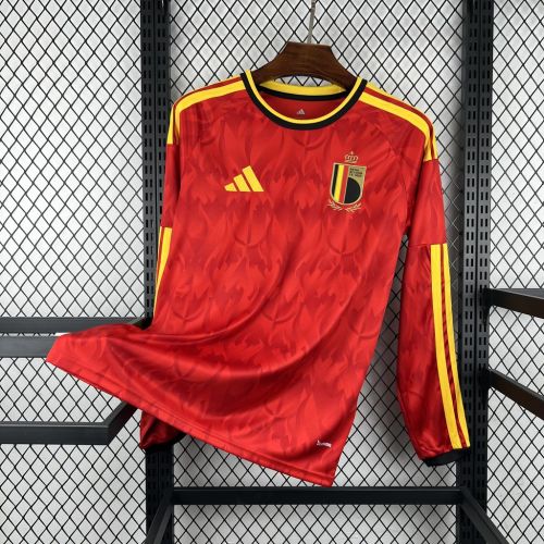 Fan Version | 2026 Belgium World Cup Home Long Sleeve Men Jersey