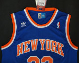 New York Knicks 尼克斯队 33号 帕特里克·尤因 蓝色 复古极品网眼球裤