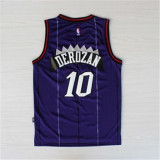 Toronto Raptors 猛龙队 10号 德罗赞 紫色 复古大龙极品网眼球衣