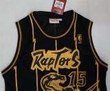 Toronto Raptors  猛龙队 15号 卡特 黑金(大龙印花) 极品网眼球迷版