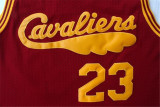 Cleveland Cavaliers 骑士队 23号 詹姆斯 复古大刀红色 极品网眼球衣