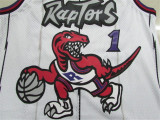Toronto Raptors 猛龙队 1号 麦迪 白色(大龙印花) 极品网眼球衣