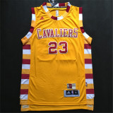 Cleveland Cavaliers 骑士队 23号 詹姆斯 黄色 复古黃色 极品网眼球衣