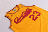 Cleveland Cavaliers 骑士队 23号 詹姆斯 复古大刀黄 极品网眼球衣