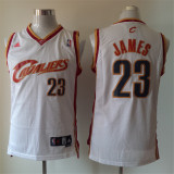 Cleveland Cavaliers 骑士队 23号 詹姆斯 复古白色 极品网眼球衣