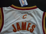 Cleveland Cavaliers 骑士队 23号 詹姆斯 复古白色 极品网眼球衣