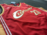 Cleveland Cavaliers 骑士队 23号 詹姆斯 复古红色 极品网眼球衣