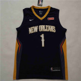 New Orleans Pelicans 新赛季 鹈鹕队 1号 威廉姆斯 深蓝色 球迷版