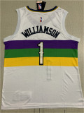 New Orleans Pelicans 新赛季 鹈鹕队（城市版） 1号 威廉姆斯 白色 球迷版