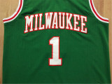 Milwaukee Bucks 雄鹿队 1号 奥斯卡·罗伯特森 绿色 复古球迷版球衣