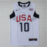 USA Basketball Dream 2008年北京奥运会 美国梦八# 10 科比 白色 新面料球衣
