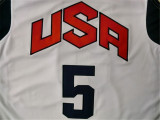 USA Basketball Dream 2012年伦敦奥运会 美国梦十 #5 杜兰特 白色 刺绣球衣