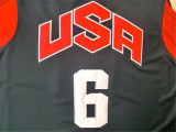 USA Basketball  Dream 2012年伦敦奥运会 美国梦十 #6 詹姆斯 蓝色 刺绣球衣