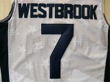 USA Basketball Dream 2012年伦敦奥运会 美国梦十 #7 威少威斯布鲁克 白色 刺绣球衣