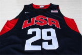USA Basketball  Dream 2012年伦敦奥运会 美国梦十 #29 乔治 蓝色 刺绣球衣