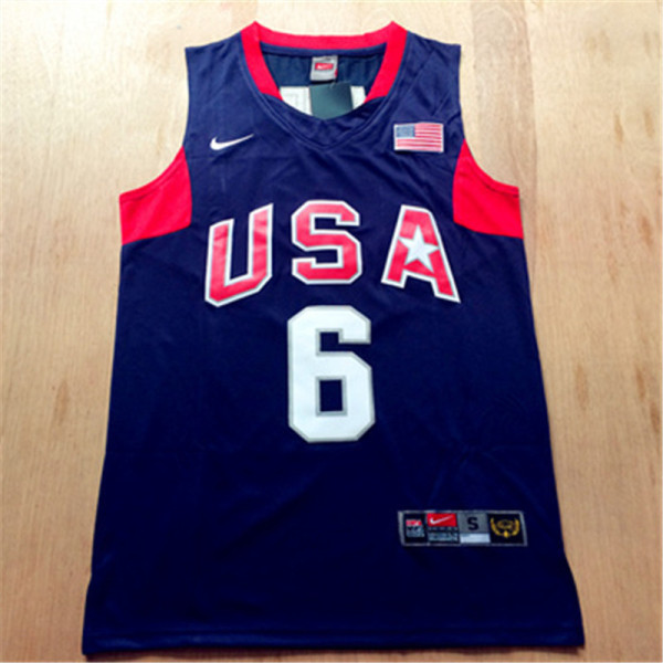 USA Basketball  Dream 2008年北京奥运会 美国梦八# 6 詹姆斯 白色 新面料球衣