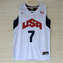 USA Basketball Dream 2012年伦敦奥运会 美国梦十 #7 威少威斯布鲁克 白色 刺绣球衣