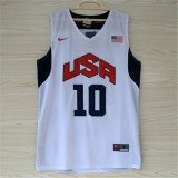 USA Basketball Dream 2012年伦敦奥运会 美国梦十 #10 科比 白色 刺绣球衣