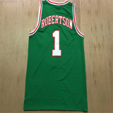 Milwaukee Bucks 雄鹿队 1号 奥斯卡·罗伯特森 绿色 复古球迷版球衣