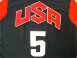 USA Basketball Dream 2012年伦敦奥运会 美国梦十 #5 杜兰特 蓝色 刺绣球衣