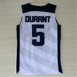 USA Basketball Dream 2012年伦敦奥运会 美国梦十 #5 杜兰特 白色 刺绣球衣