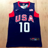 USA Basketball Dream 2008年北京奥运会 美国梦八# 10 科比-布莱恩特 蓝色 球迷版球衣