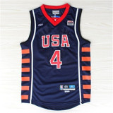 USA Basketball  Dream 2004雅典奥运会 美国梦六 #4 艾弗森 蓝色 极品网眼球衣