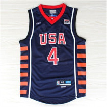 USA Basketball  Dream 2004雅典奥运会 美国梦六 #4 艾弗森 蓝色 极品网眼球衣