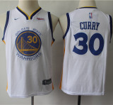 NBA kids Clothing 勇士30号库里白色球迷版童装--带新赞助商标