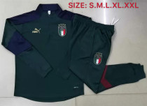 20-21 Italy blackish green Adult Sweater tracksuit set Training Suit