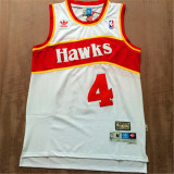 Atlanta Hawks  老鹰队 4号 保罗-米尔萨普 白色 复古极品网眼球迷版球衣