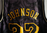 Los Angeles Lakers 湖人(网眼) 32号 约翰逊 复古迷彩 黑色