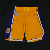 Los Angeles Lakers 17-18新赛季 湖人队 球裤 黄色