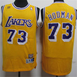 Los Angeles Lakers 湖人 73号 罗德曼 复古黄色