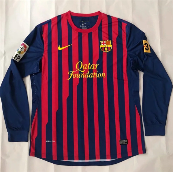 Long sleeve 11-12 FC Barcelona home (Player Version) Retro Jersey Thailand Quality