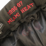 Miami Heat 热火队复古密绣拉链口袋球裤 黑色