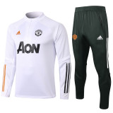 20-21 Manchester United (White) Training Adult Sweater tracksuit set Training Suit