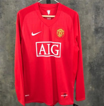 Long sleeve 07-08 Manchester United home Retro Jersey Thailand Quality