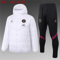 20-21 Paris Saint-Germain (White) Jcotton-padded clothes Soccer Jacket