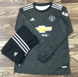 Long sleeve 20-21 Manchester United Away Set.Jersey & Short High Quality