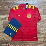 Long sleeve 2020 Spain home Adult Jersey & Short Set High Quality