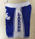 Los Angeles Lakers  湖人LOS复古密绣球裤口袋裤蓝