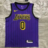 Los Angeles Lakers 18赛季湖人队 紫色 条纹限定 0号 尼克杨