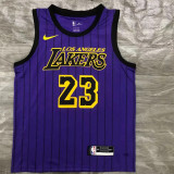 Los Angeles Lakers 18赛季湖人队 紫色 条纹限定 23号 詹姆斯