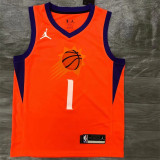 Phoenix Suns 21赛季 太阳队 Jordan主题 橙色 1号 布克