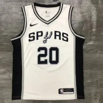 San Antonio Spurs 马刺队 白色 20号 吉诺比利
